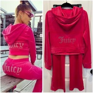 Juicy Couture OG Bling Velour SET in Vixen Pink Large